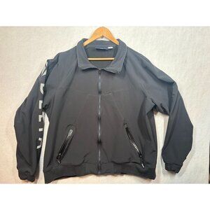 Lands End for Delta Airlines Bomber Jacket Black Spell Out Logo Size XXL Tall